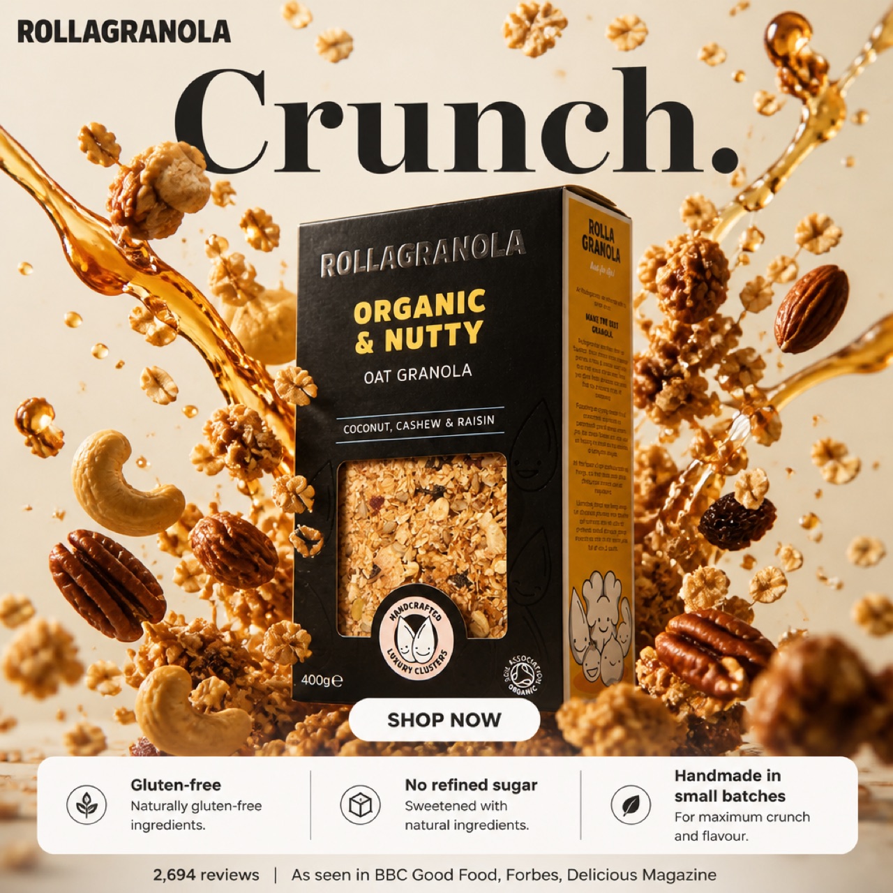 Rollagranola · no refined sugar Splash Macro