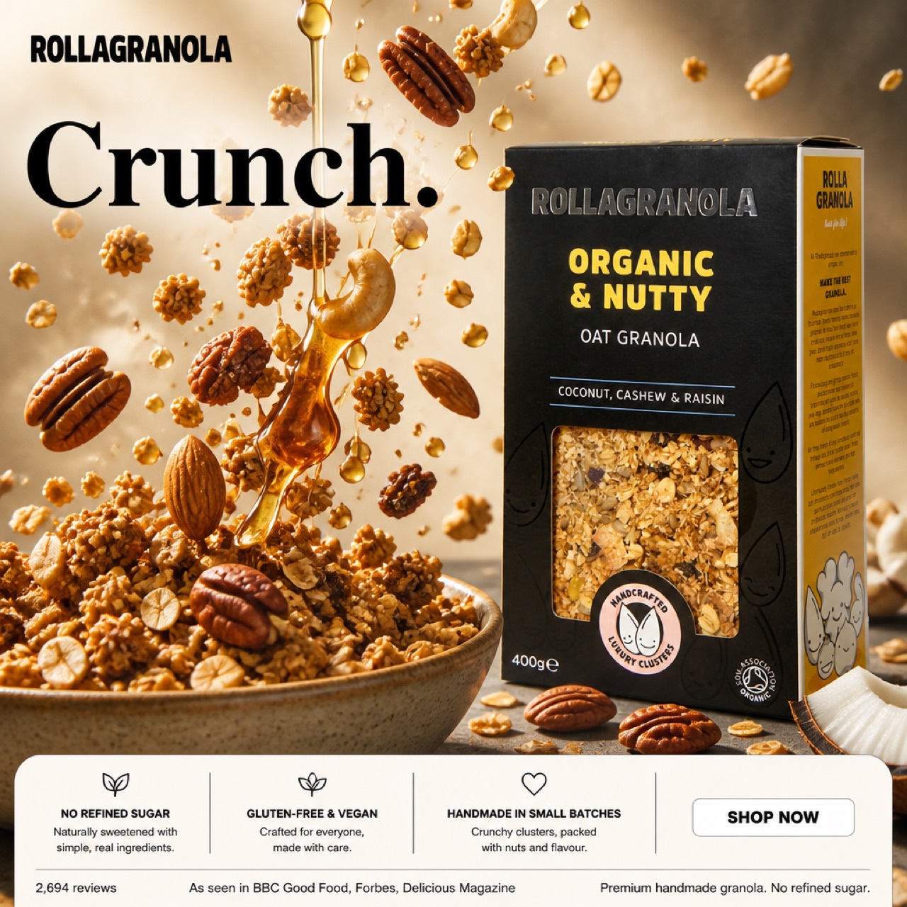 Rollagranola · no refined sugar Splash Macro