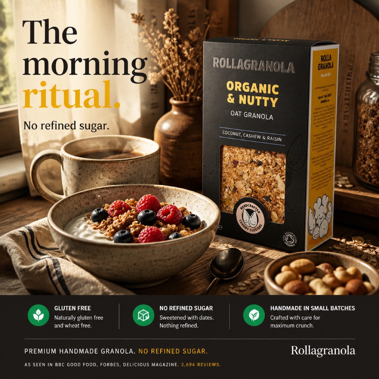 Rollagranola · no refined sugar Cozy Still-Life