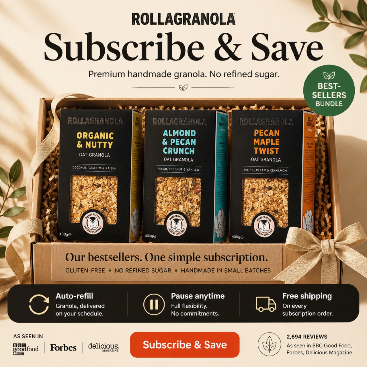 Rollagranola · no refined sugar Subscription Box