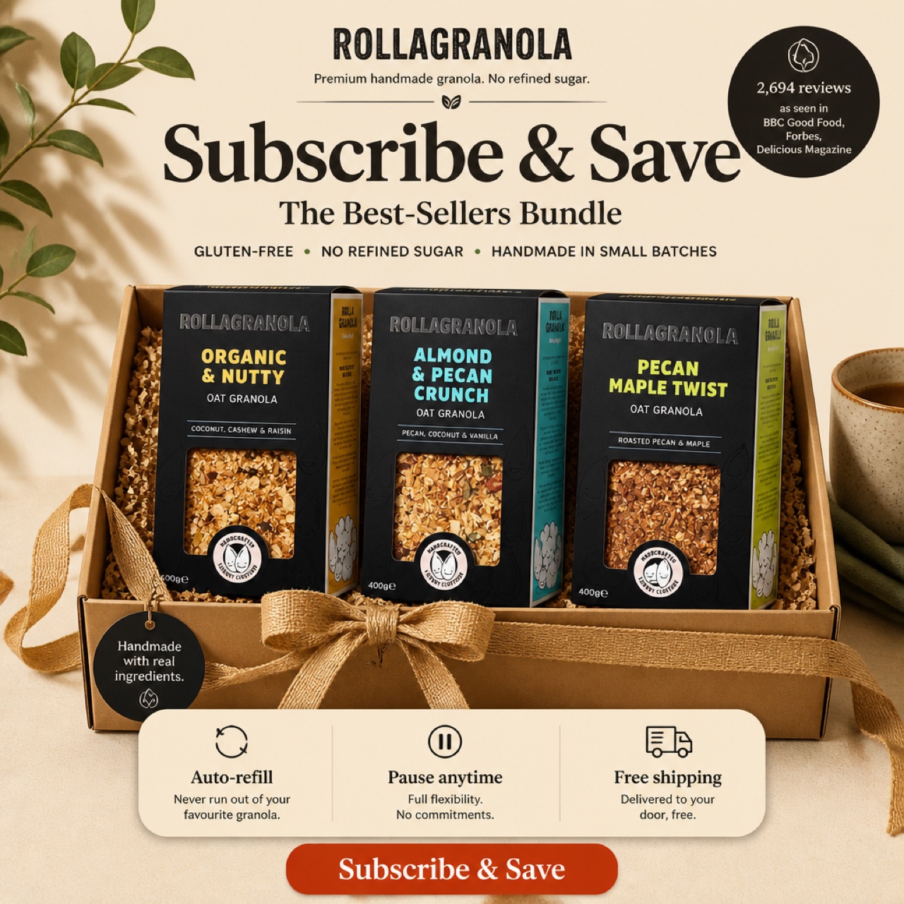 Rollagranola · no refined sugar Subscription Box